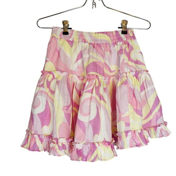 Hill House The Paz Skirt Candy Kaleidoscope Pink 100% Linen Small NWT - Picture 5 of 7